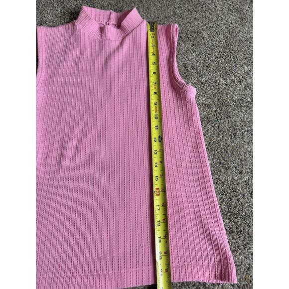 Vintage Pink Tank Top Casual Sleeveless 60s 70s Size Small GoGo - Picture 5 of 6